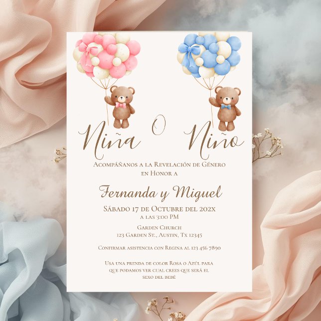 Invitation à la fête de révélation du sexe Ballons (Créateur téléchargé)