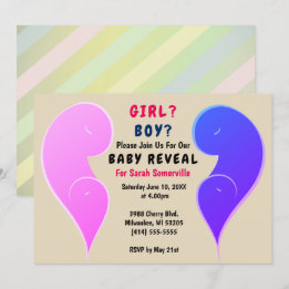 Invitation à la fête de révélation pour bébé ou ga