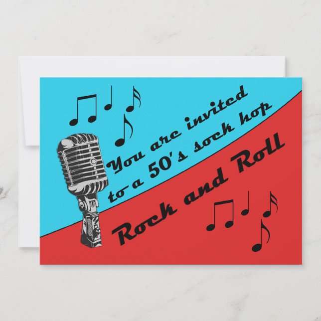 Invitation à la fête de Sock Hop 50 (Devant)