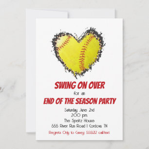 Invitation à la fête de softball