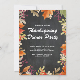Invitation à la fête de Thanksgiving d'automne
