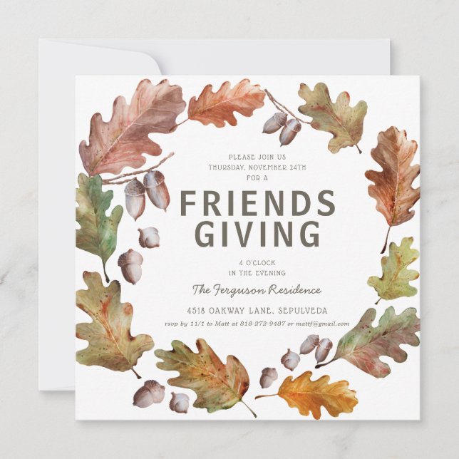 Invitation à la fête de Thanksgiving entre amis (Devant)