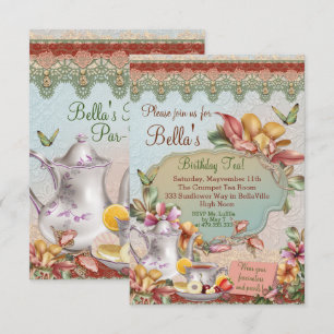 Invitation à la fête de thé dans le jardin