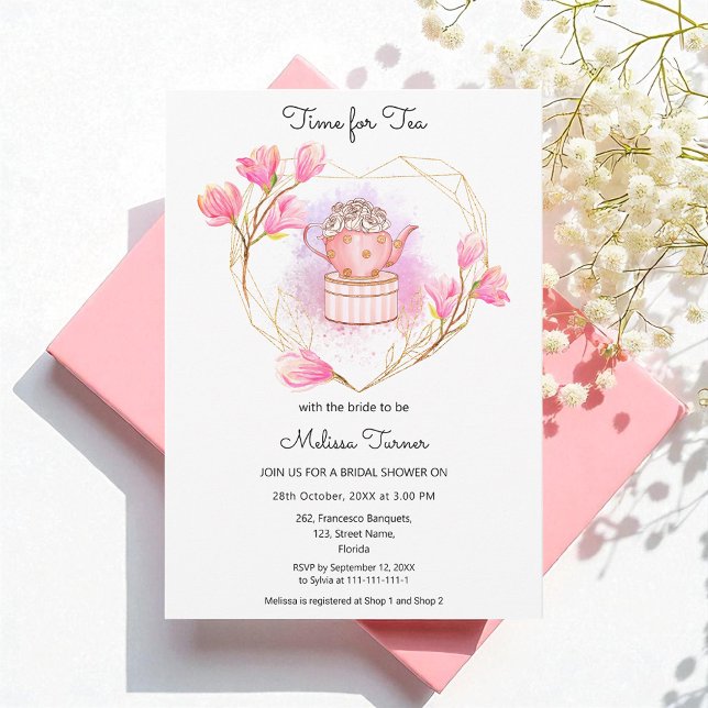 Invitation à la fête de thé en Fête des mariées ro (Créateur téléchargé)