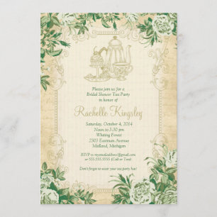 Invitation à la fête de thé vintage