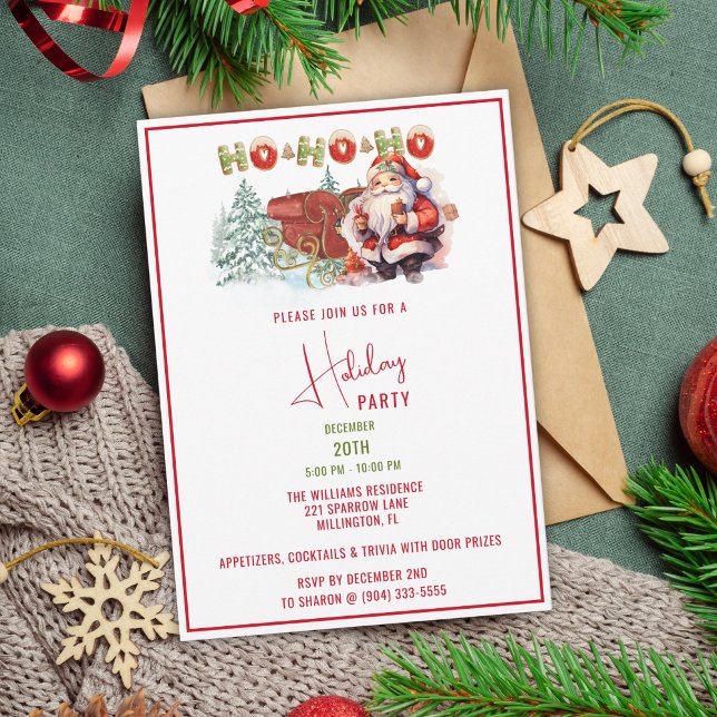 Invitation à la fête de vacances de père Noël Ho-H (Créateur téléchargé)