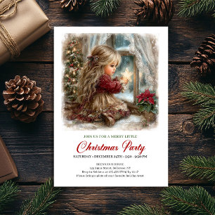Invitation à la fête de vacances Fille mignonne Co