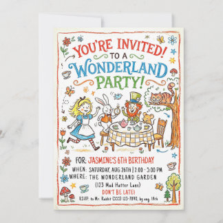 Invitation à la fête de Wonderland