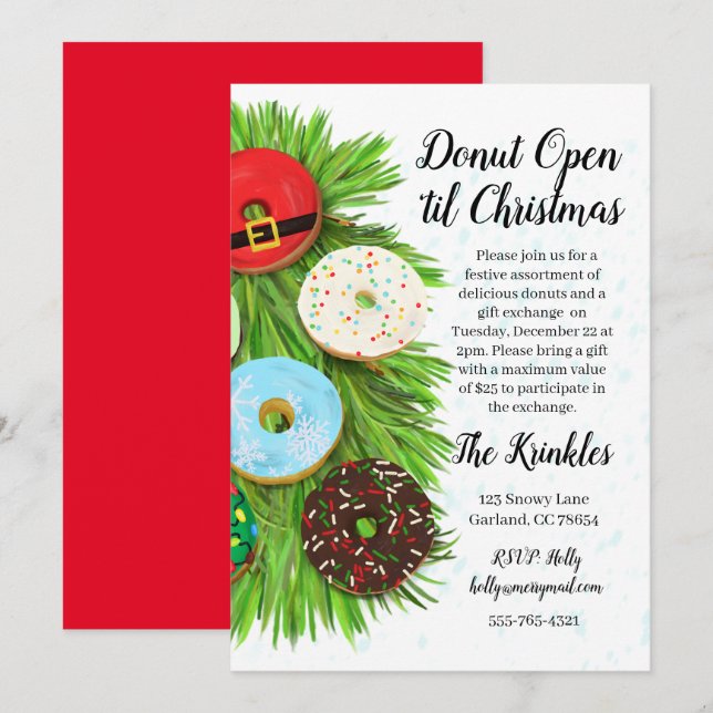 Invitation à la fête d'échange de cadeaux de Noël  (Devant / Derrière)