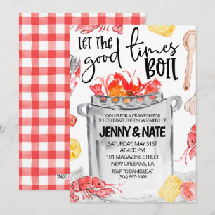 Invitation à la fête d'engagement Crawfish Boil
