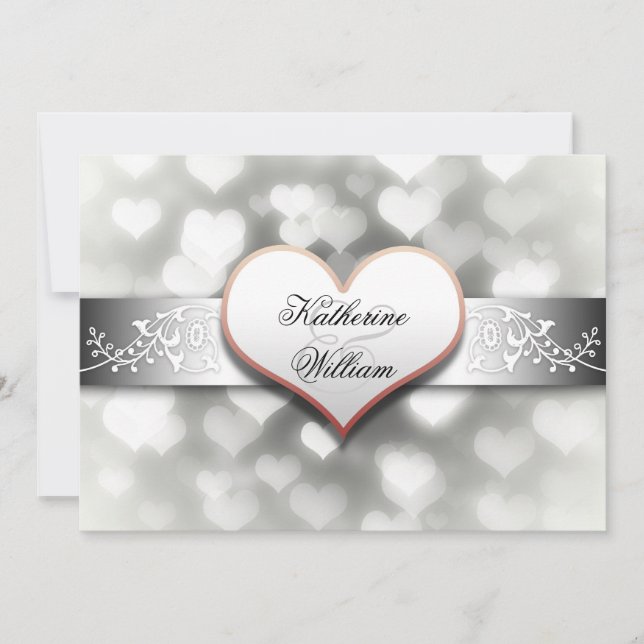invitation à la fête d'engagement du coeur blanc (Devant)