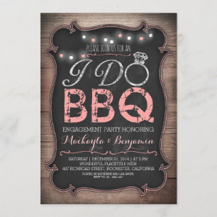 invitation à la fête d'engagement I do BBQ rustiqu