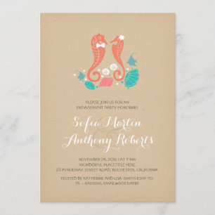 invitation à la fête d'engagement sur la plage des