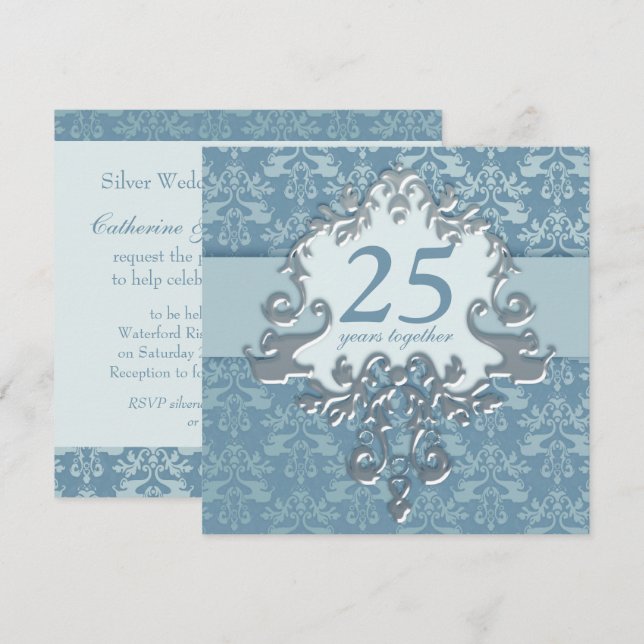 Invitation à la fête des 25 ans de mariage de nos  (Devant / Derrière)