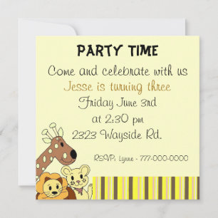 Invitation à la fête des animaux du zoo