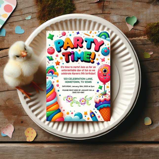 Invitation à la fête des Anniversaires de enfants  (Créateur téléchargé)