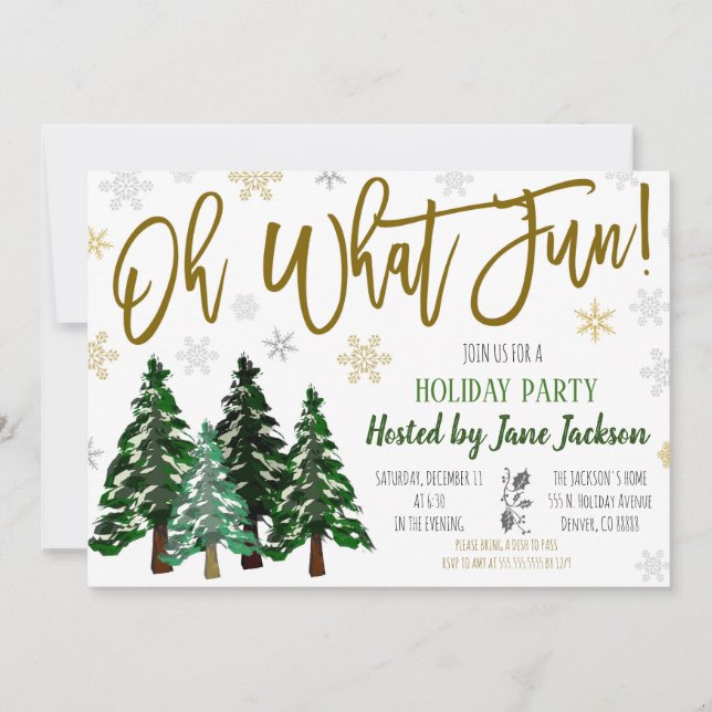 Invitation à la fête des arbres de Noël (Devant)