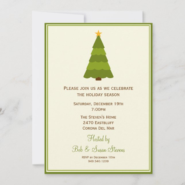 Invitation à la fête des arbres de Noël (Devant)