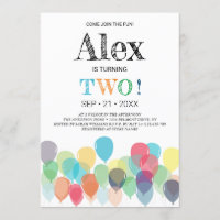 Invitation à la fête des ballons d'anniversaire