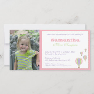 Invitation à la fête des ballons d'anniversaire