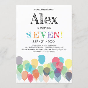Invitation à la fête des ballons du 7e anniversair