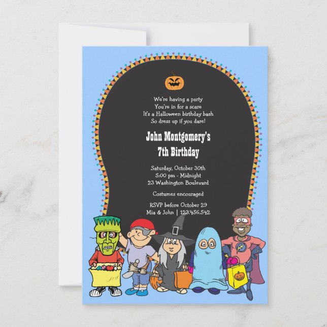 Invitation à la fête des costumes d'Halloween (Devant)