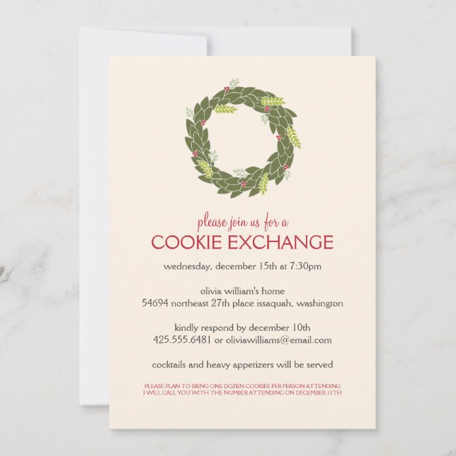 Invitation à la Fête des couronnes de Noël (Devant)