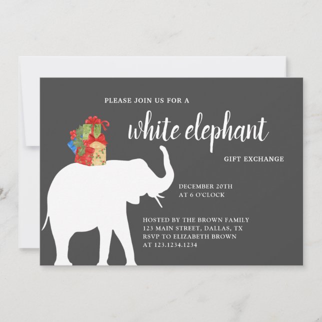 Invitation à la fête des éléphants blancs, échange (Devant)
