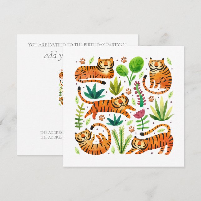 INVITATION À LA FÊTE DES ENFANTS : JOUER AUX TIGER (Devant / Derrière)