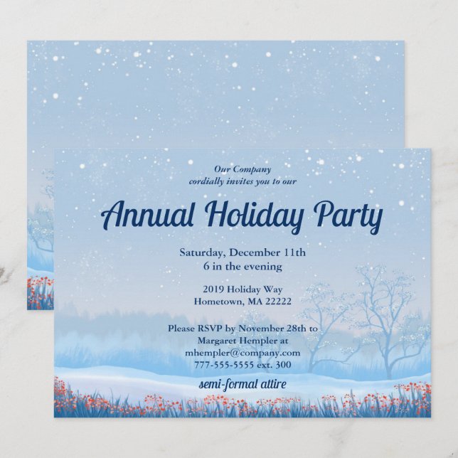 Invitation à la fête des fêtes de neige (Devant / Derrière)