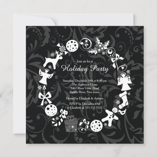 Invitation à la fête des Fêtes de Noël (Devant)