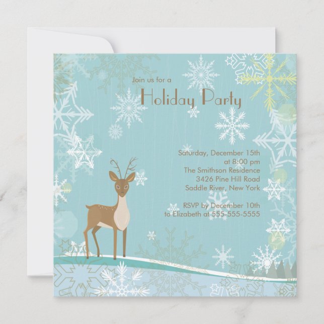 Invitation à la fête des fêtes des Deer Snowflakes (Devant)