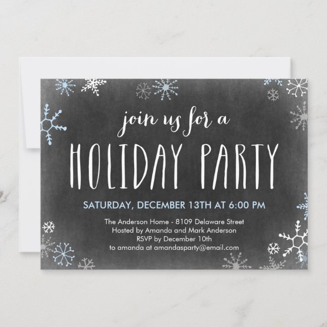 Invitation à la fête des Fêtes des Snowflakes (Devant)