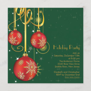 Invitation à la fête des fêtes des Snowflakes Gold