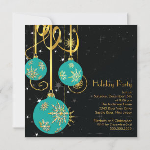 Invitation à la fête des fêtes des Snowflakes Gold
