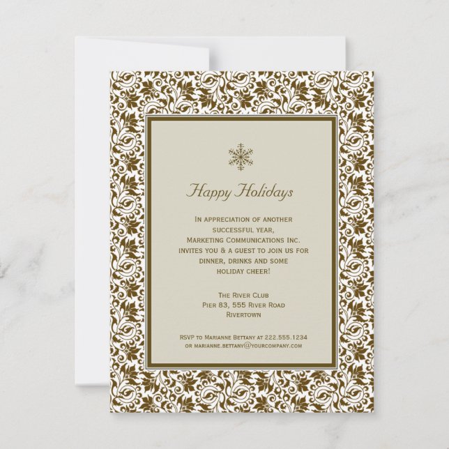 Invitation à la fête des fêtes encadrées Damask (Devant)