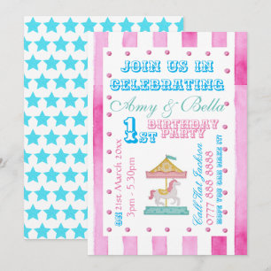 Invitation à la fête des filles d'anniversaire - T
