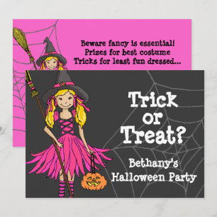 Invitation à la fête des filles de Halloween