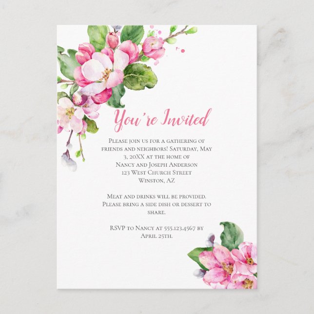 Invitation à la Fête des Fleurs de Pommier (Devant)