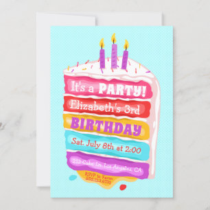 Invitation à la fête des gâteaux et bougies