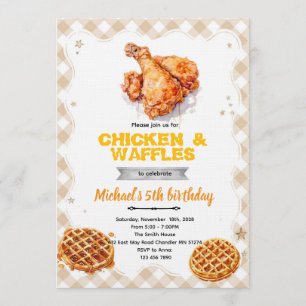 Invitation à la fête des gaufres et du poulet