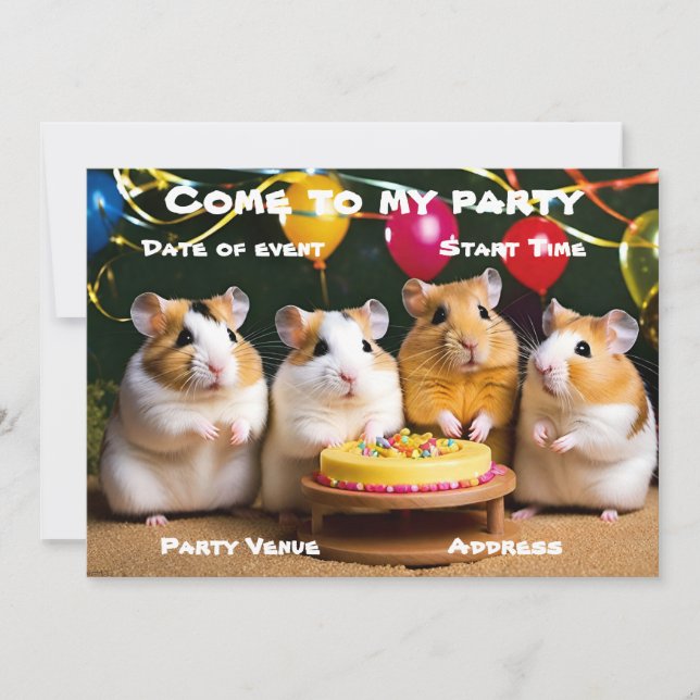 Invitation à la fête des hamsters (Devant)