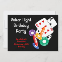 Invitation à la fête des jetons de poker colorés