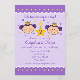 Invitation à la fête des jumeaux du 2e anniversair