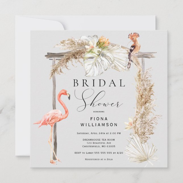 Invitation à la Fête des mariées de Mariage tropic (Devant)