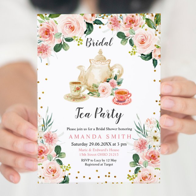 Invitation à la Fête des mariées moderne Tea Party (Créateur téléchargé)