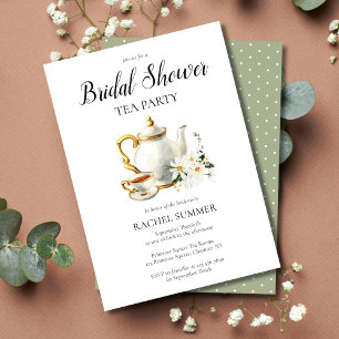 Invitation à la Fête des mariées vintage Tea Party