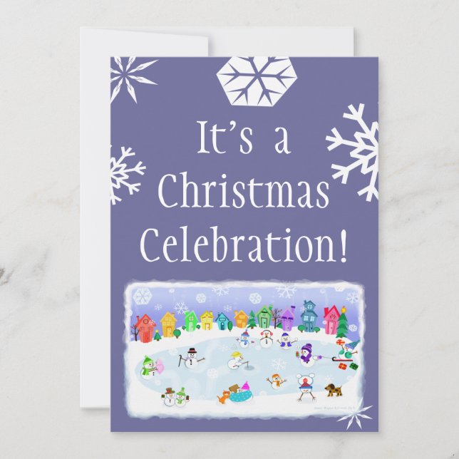 Invitation à la fête des neiges de Noël (Devant)