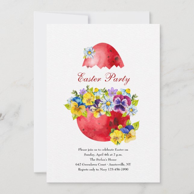 Invitation à la fête des oeufs de Pâques (Devant)