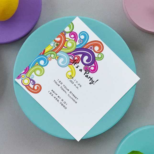 Invitation à la fête des perles colorées (Créateur téléchargé)